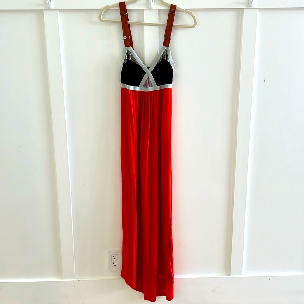 Size XS Designer VPL brand orange and black dress